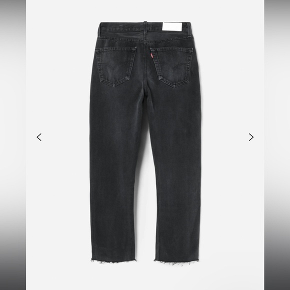 Re/Done High Rise Stove Pipe Ankle Crop Jeans In Black - Size 27 - Picture 5 of 9